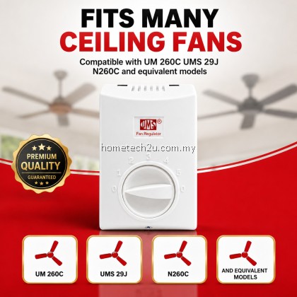 UMS 29C Fan Control Regulator Switch 5 Speed Ceiling Fan Controller 220-240V Malaysia For All Fan Brands UMS 29C Fan Control Regulator Switch 5 Speed Ceiling Fan Controller 220-240V Malaysia For All Fan Brands