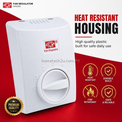 UMS 29C Fan Control Regulator Switch 5 Speed Ceiling Fan Controller 220-240V Malaysia For All Fan Brands UMS 29C Fan Control Regulator Switch 5 Speed Ceiling Fan Controller 220-240V Malaysia For All Fan Brands