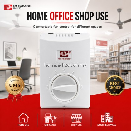 UMS 29C Fan Control Regulator Switch 5 Speed Ceiling Fan Controller 220-240V Malaysia For All Fan Brands UMS 29C Fan Control Regulator Switch 5 Speed Ceiling Fan Controller 220-240V Malaysia For All Fan Brands