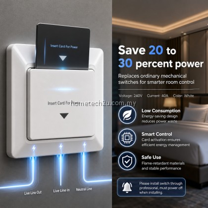 Hotel Hospitality Key Card Switch 240V 40A Magnetic Sensor Energy Saving Power Panel Room Electricity Saver Hotel Hospitality Key Card Switch 240V 40A Magnetic Sensor Energy Saving Power Panel Room Electricity Saver