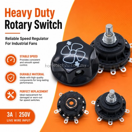 Heavy Duty Rotary Fan Switch 3A 250V Universal Speed Regulator for Industrial Stand Floor Fan 3 4 5 Speed Knob Heavy Duty Rotary Fan Switch 3A 250V Universal Speed Regulator for Industrial Stand Floor Fan 3 4 5 Speed Knob