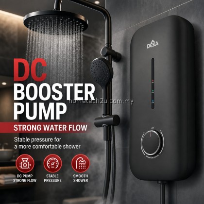 DEKA MIIZU 90 DC Pump Electric Instant Water Heater Rain Shower Hand Shower 4.5kW SIRIM Magnesium Black