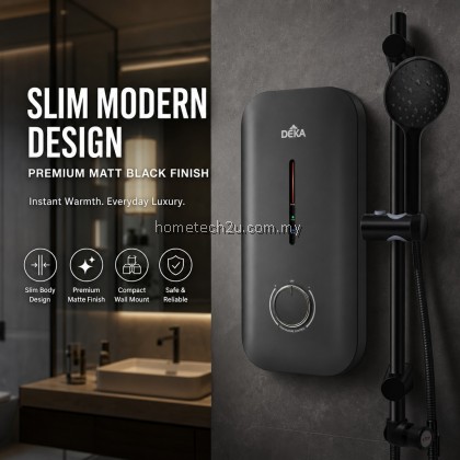 DEKA MIIZU 90 DC Pump Electric Instant Water Heater Rain Shower Hand Shower 4.5kW SIRIM Magnesium Black