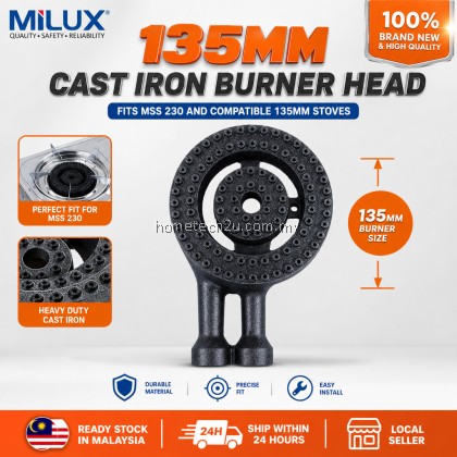 MILUX Replacement Gas Burner Stove Burner Head 135mm Cast Iron Spare Part for MSS-230 Durable Cooker Burner MILUX Replacement Gas Burner Stove Burner Head 135mm Cast Iron Spare Part for MSS-230 Durable Cooker Burner