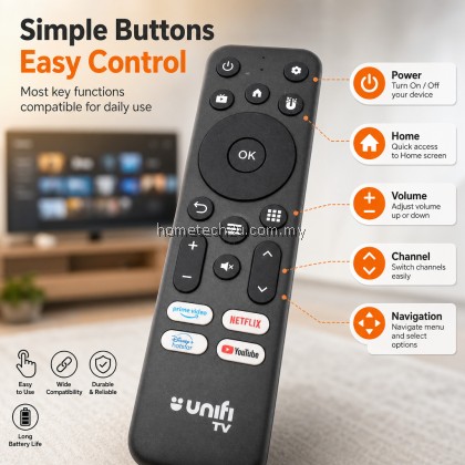 Unifi Plus Box Compatible Remote Control for HP43A HP40A3 HP4BF MyUnifi TM TV Infrared Replacement Remote Unifi Plus Box Compatible Remote Control for HP43A HP40A3 HP4BF MyUnifi TM TV Infrared Replacement Remote