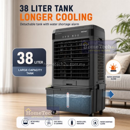 iSONIC Evaporative Air Cooler 38L IAC-R38L 120W Touch Panel Remote 5000m³/h Air Flow Auto Swing Cooler iSONIC Evaporative Air Cooler 38L IAC-R38L 120W Touch Panel Remote 5000m³/h Air Flow Auto Swing Cooler