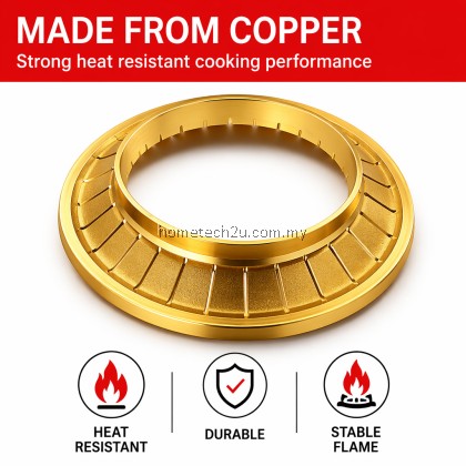 Brass Copper Burner Cap Tunku Dapur Replacement 130mm 70mm Compatible Faber Glazzimo 8132 7133 Pensonic Stove Part
