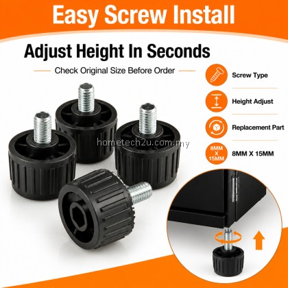 Adjustable Refrigerator Foot Pad 8mm x 15mm Screw Leveling Feet for Fridge Freezer Washing Machine Base Black Parts Adjustable Refrigerator Foot Pad 8mm x 15mm Screw Leveling Feet for Fridge Freezer Washing Machine Base Black Parts