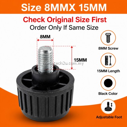 Adjustable Refrigerator Foot Pad 8mm x 15mm Screw Leveling Feet for Fridge Freezer Washing Machine Base Black Parts Adjustable Refrigerator Foot Pad 8mm x 15mm Screw Leveling Feet for Fridge Freezer Washing Machine Base Black Parts