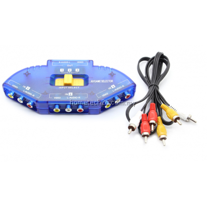 3 Way AV RCA Audio Video Selector Switcher Switch