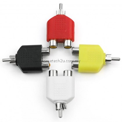 RCA jack Y Splitter AV Audio Video Plug Adapter 1 Male to 2 Female Converter