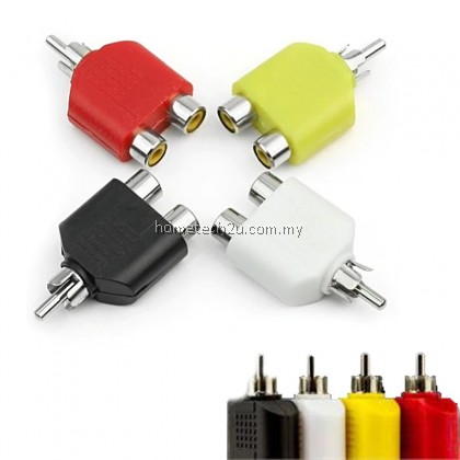 RCA jack Y Splitter AV Audio Video Plug Adapter 1 Male to 2 Female Converter