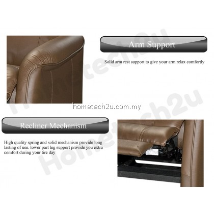 LAVelle 1 Seater Push Back Recliner Sofa Chair (Half Leather)