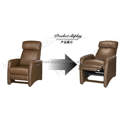 LAVelle 1 Seater Push Back Recliner Sofa Chair (Half Leather)