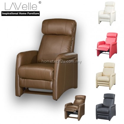 LAVelle 1 Seater Push Back Recliner Sofa Chair (Half Leather)
