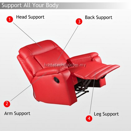Sevannah One Seater Solid PU Recliner Chair Sofa 