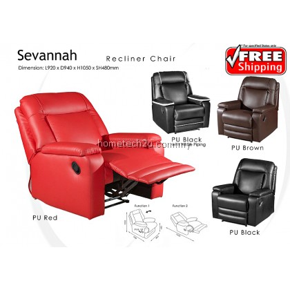 Sevannah One Seater Solid PU Recliner Chair Sofa 