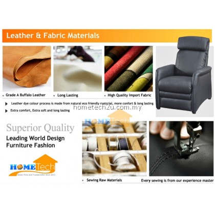 UHome Half Leather Single Seater Multifunctional Recliner Sofa Chair 