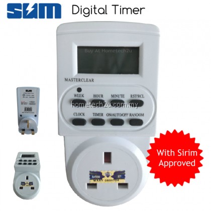 Sum Electronic Programmable Digital Timer Socket Plug with LCD Display (SIRIM APPROVED)