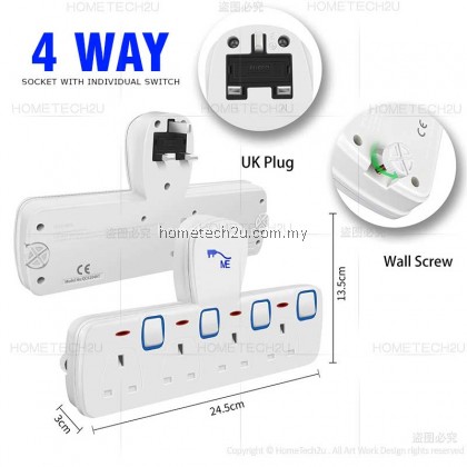 ME Wall Extension Plug Socket T-Adaport Extantion Multiple Wall Socket Power Socket Gantung Dinding Sirim ME Wall Extension Plug Socket T-Adaport Extantion Multiple Wall Socket Power Socket Gantung Dinding Sirim