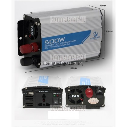 Lon Sam Car Power Inverter 500 Watt DC 12V to AC 220V +USB 5V Lon Sam Car Power Inverter 500 Watt DC 12V to AC 220V +USB 5V