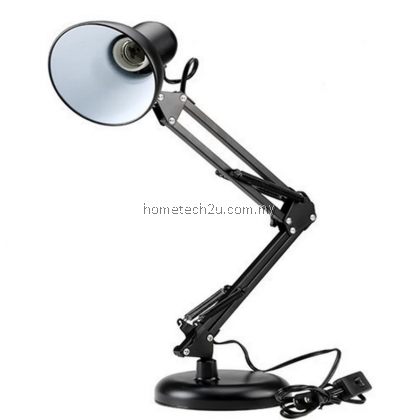 Metal Adjustable Arm Work Office Desk Lamp Table Lamp (Black)  