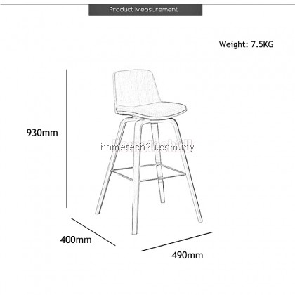 Torbin Classic High Back Support Barstool (2 pcs) FREE SHIPPING