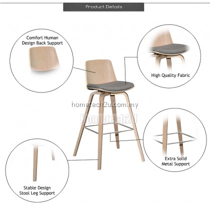 Torbin Classic High Back Support Barstool (2 pcs) FREE SHIPPING