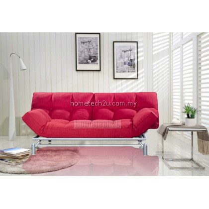 Clo Contemporary 3 Seater Fabric Sofa Bed - Red
