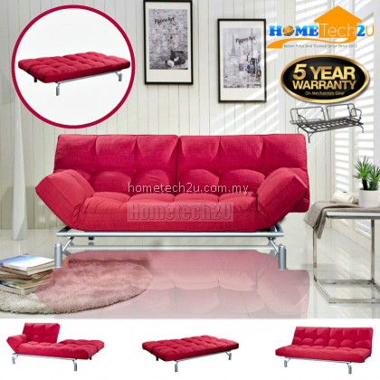 Clo Contemporary 3 Seater Fabric Sofa Bed - Red