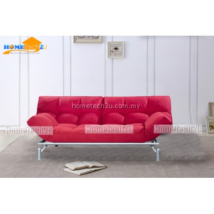 Clo Contemporary 3 Seater Fabric Sofa Bed - Red