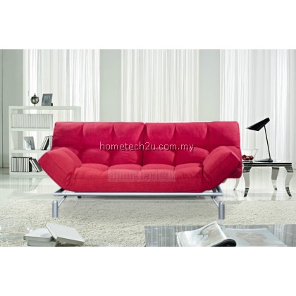 Clo Contemporary 3 Seater Fabric Sofa Bed - Red