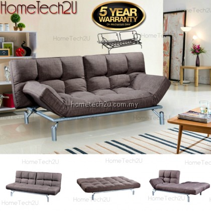 Clo Creative Modern 3 Seater Fabric Sofa Bed - Brown