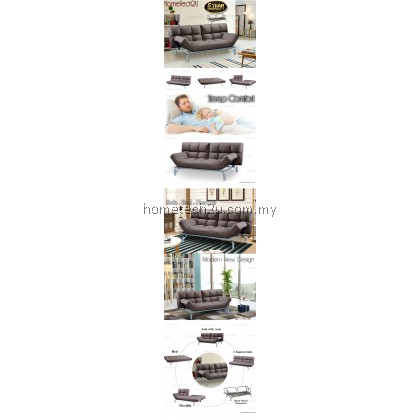 Clo Creative Modern 3 Seater Fabric Sofa Bed - Brown