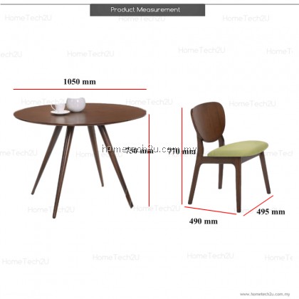 OLIVIA Modern Rounded Wooden Dining Set (1+4) OLIVIA Modern Rounded Wooden Dining Set (1+4)