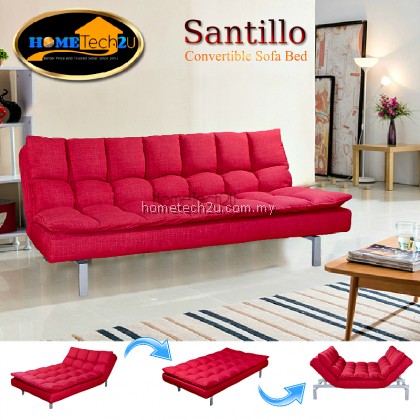 Santillo Queen Size Fabric Sofa Bed (Lava Red)