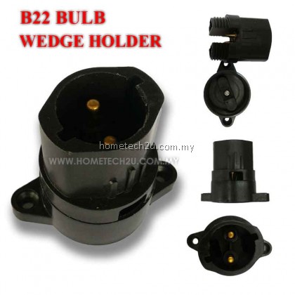 Festoon Pin Type BC B22 Bulb Wedge Holder (black)