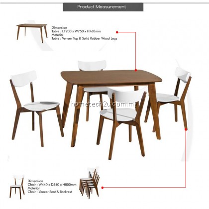 BEDFORD 1+4 PIECE WOOD DINING SET BEDFORD 1+4 PIECE WOOD DINING SET
