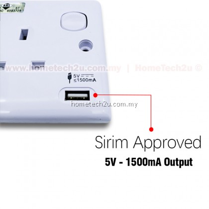 Wall Switch Socket With USB Outlet (Sirim Approved)