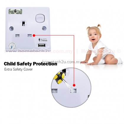 Wall Switch Socket With USB Outlet (Sirim Approved)