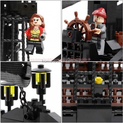 GUDI Building Blocks Compatible with LEGO Black Pearl Pirates of the Caribbean Series Boys Assembled Toys