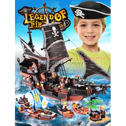 GUDI Building Blocks Compatible with LEGO Black Pearl Pirates of the Caribbean Series Boys Assembled Toys