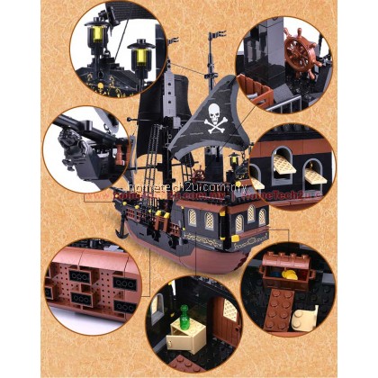 GUDI Building Blocks Compatible with LEGO Black Pearl Pirates of the Caribbean Series Boys Assembled Toys