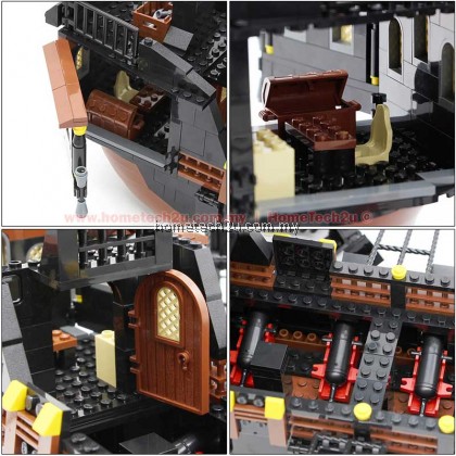 GUDI Building Blocks Compatible with LEGO Black Pearl Pirates of the Caribbean Series Boys Assembled Toys