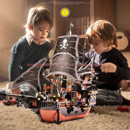 GUDI Building Blocks Compatible with LEGO Black Pearl Pirates of the Caribbean Series Boys Assembled Toys