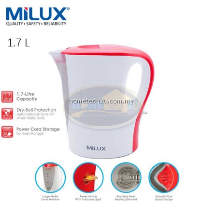 MILUX ESSENTIALS ELECTRIC JUG KETTLE (1.7L)-MJK-368 (Red)
