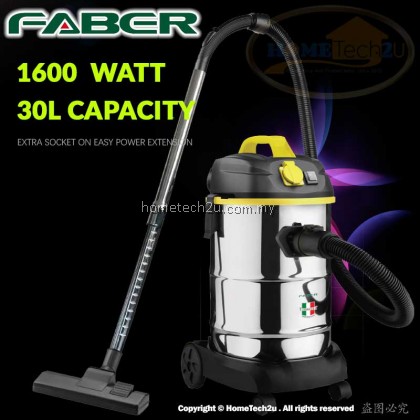 Faber FVC-WD630 Wet & Dry Heavy Duty Vacuum Cleaner 30L Stainless Steel Tank (1600w)