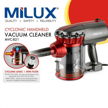 Milux Cyclonic Handheld Vacuum Cleaner MVC-821 (Free Extension Roller)