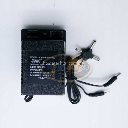 TNK Universal AC/DC Adapter 1.5-3-4.5-6-7.5 9-12V 1000mA Adaptor TNK Universal AC/DC Adapter 1.5-3-4.5-6-7.5 9-12V 1000mA Adaptor